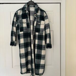 BP Green and White Plaid Coat